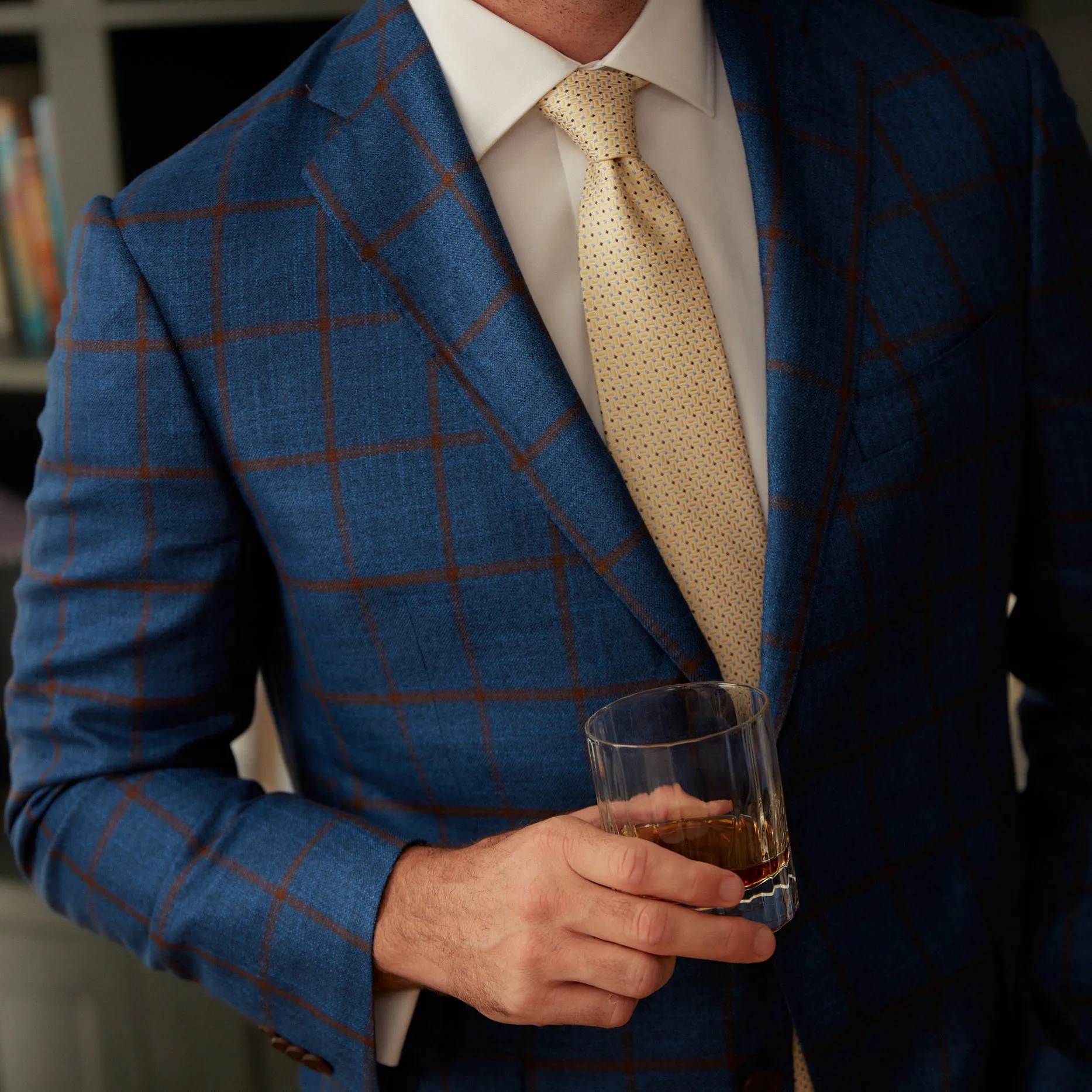 Audubon Royal Blue with Rust Overcheck Sport Coat sold by Haspel product image thumbnail 3