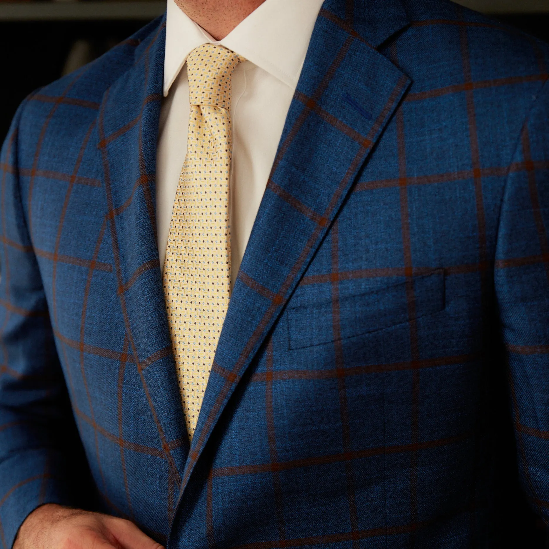Audubon Royal Blue with Rust Overcheck Sport Coat sold by Haspel product image thumbnail 2