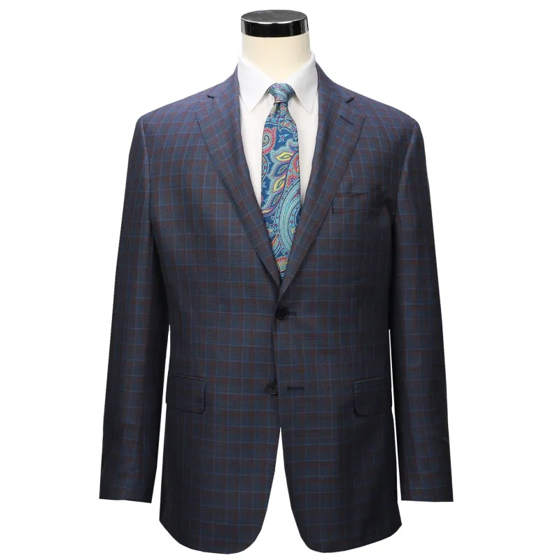 Audubon Blue & Red Check Sport Coat sold by Haspel