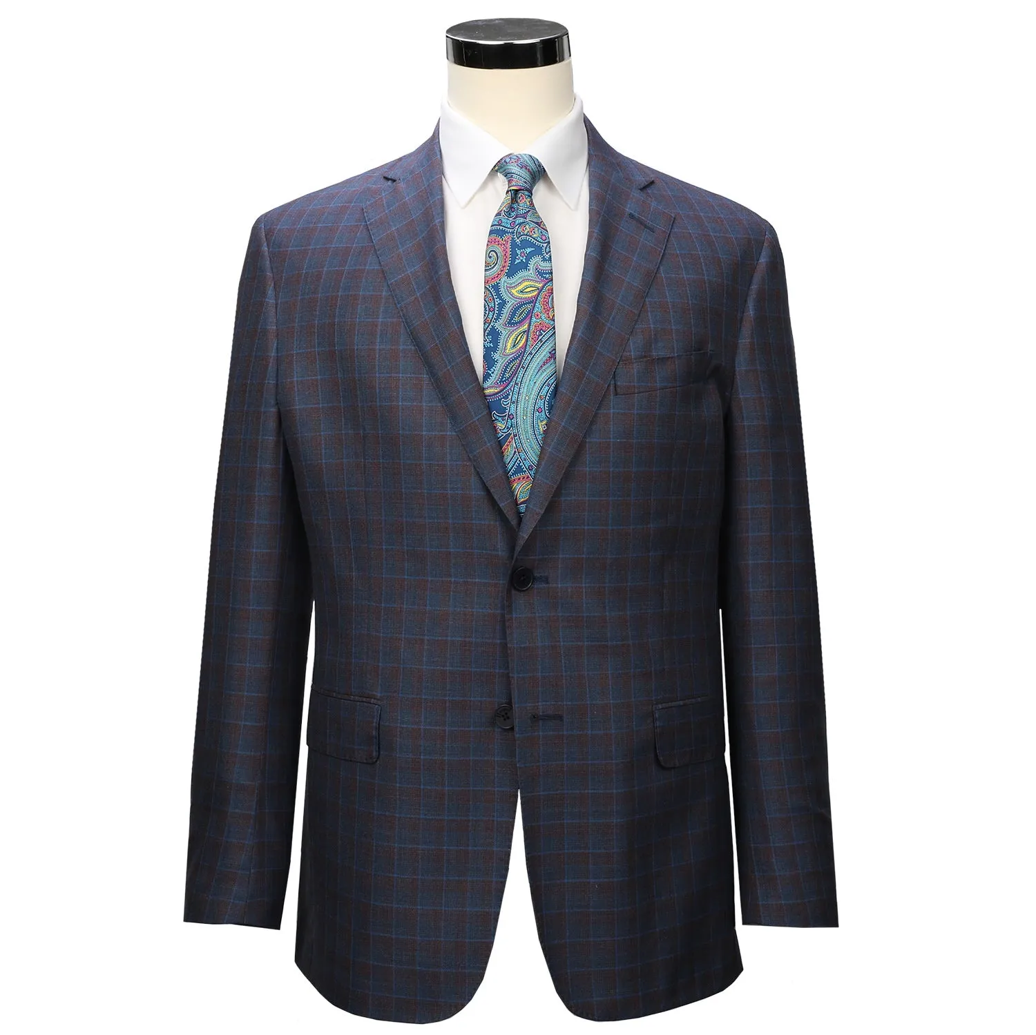 Audubon Blue & Red Check Sport Coat sold by Haspel