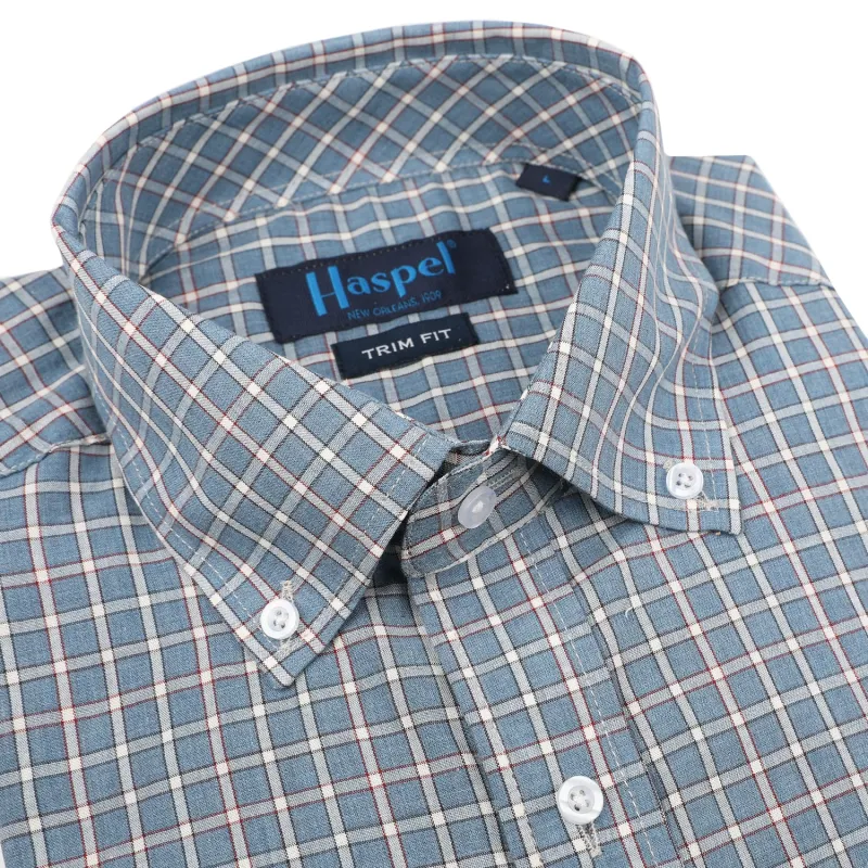 *** FINAL SALE *** Apres Indigo Blue Brushed Cotton Check sold by Haspel
