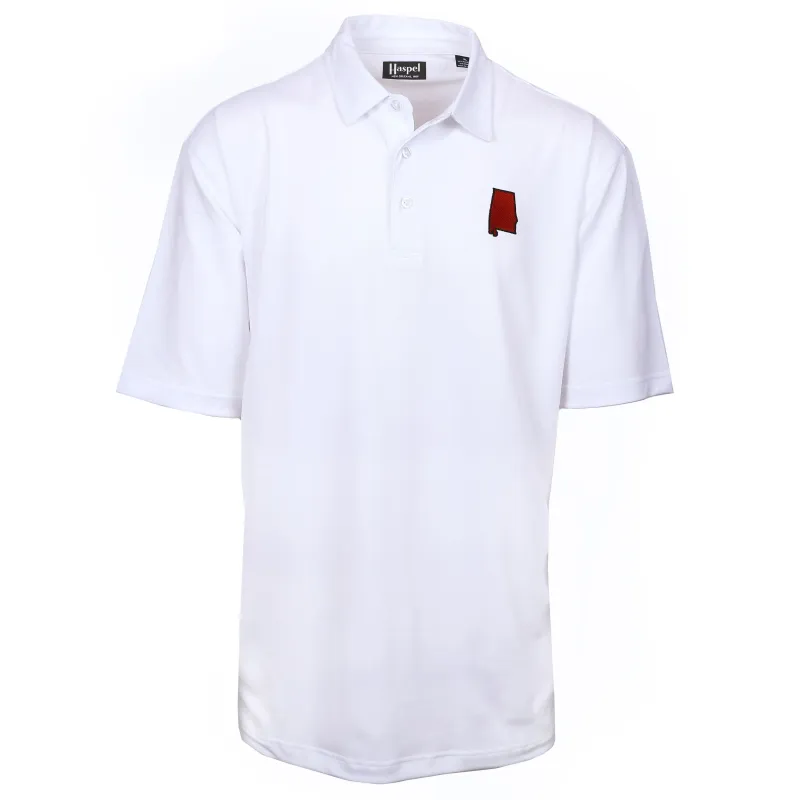 Alabama White & Crimson Driway™ Performance Polo sold by Haspel
