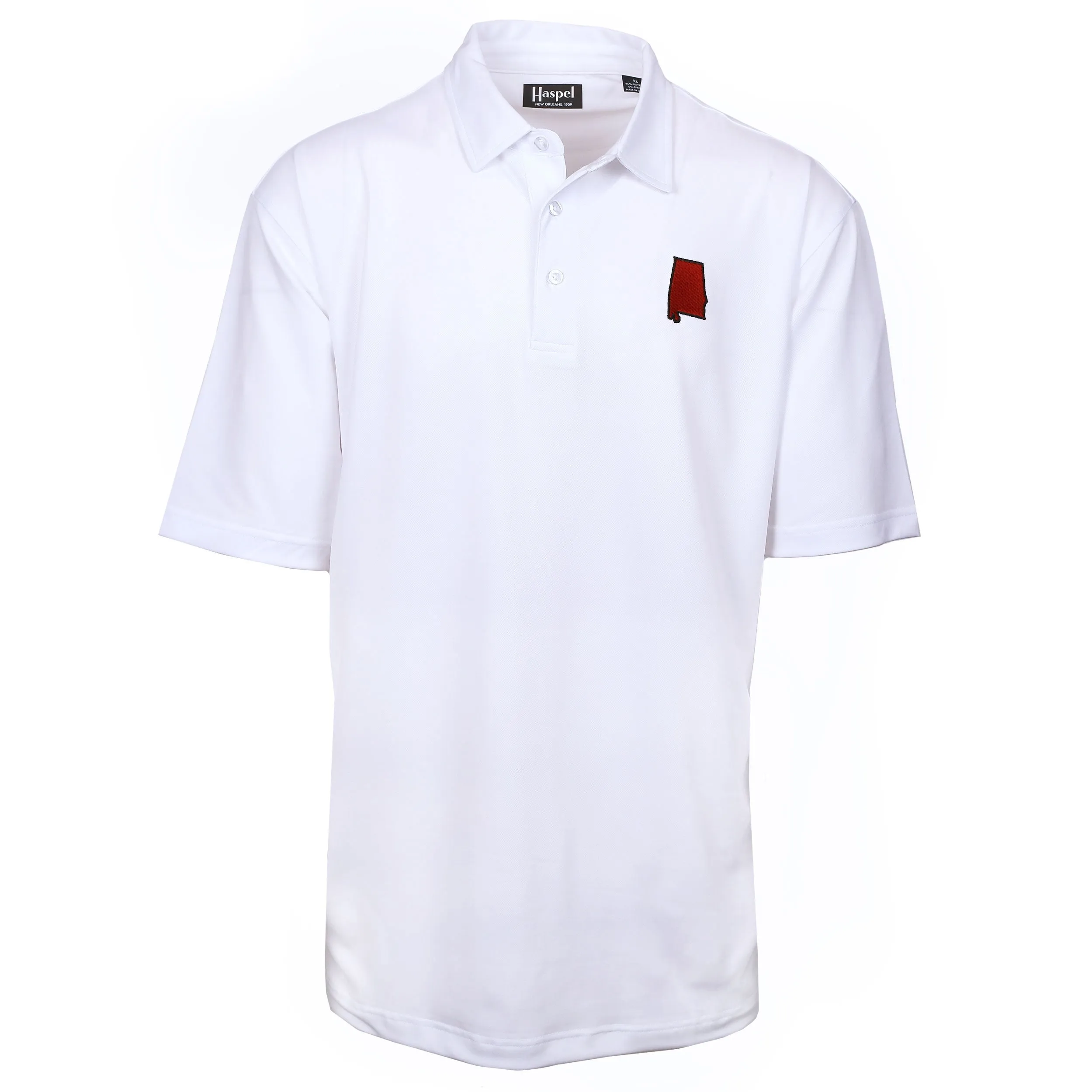 Alabama White & Crimson Driway™ Performance Polo sold by Haspel