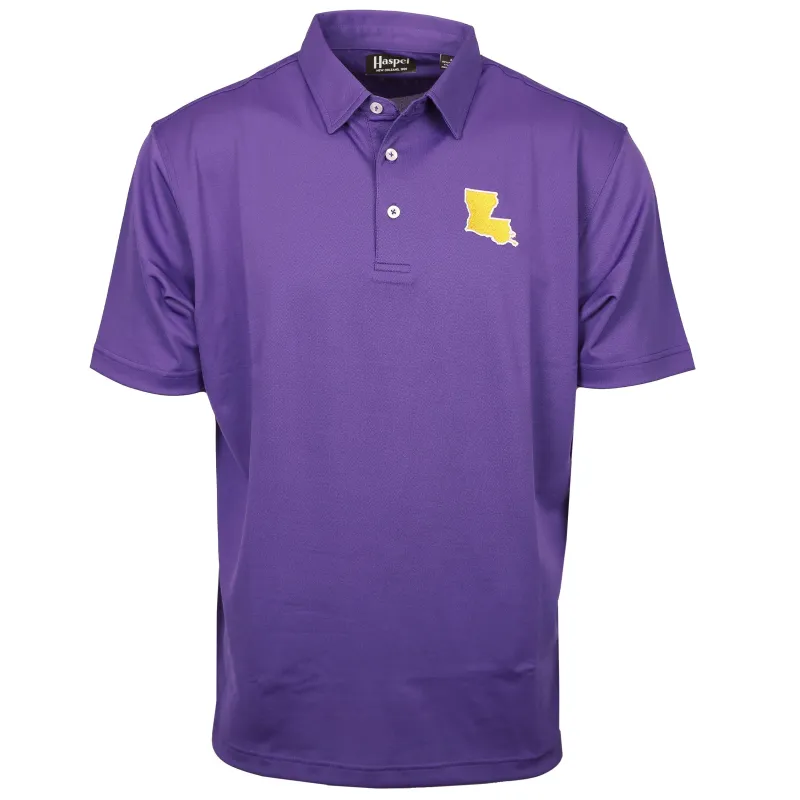 Louisiana Purple and Gold Driway™ Performance Polo sold by Haspel