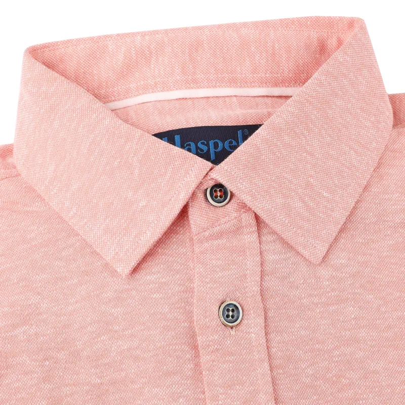 *** FINAL SALE *** Capri Tangerine Full Placket Short Sleeve Knit Shirt sold by Haspel