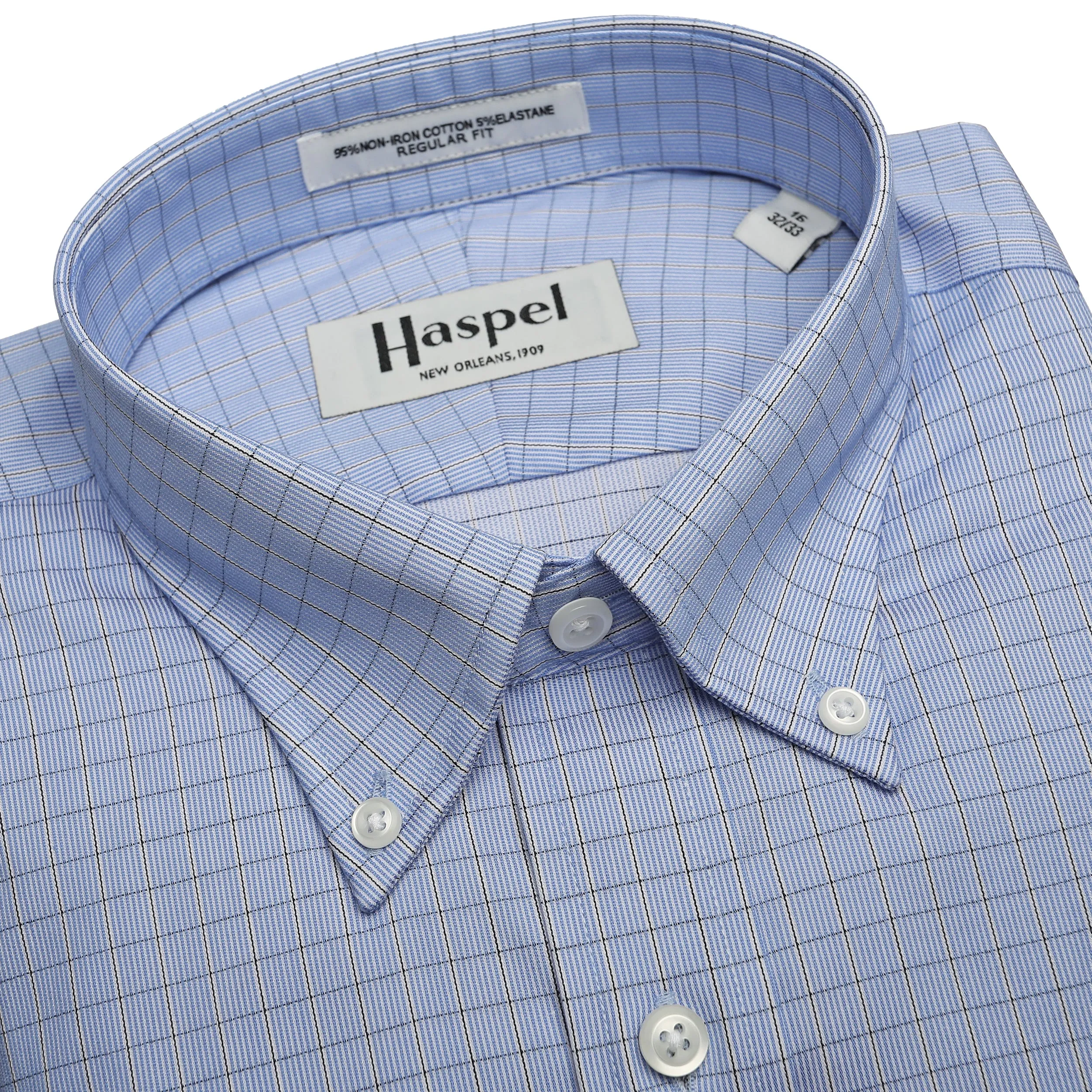 Howard Classic Blue Check (Regular Fit) Dress Shirt - Button Down sold by Haspel