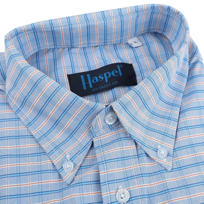 *** FINAL SALE *** Performance Blue & Orange Check sold by Haspel