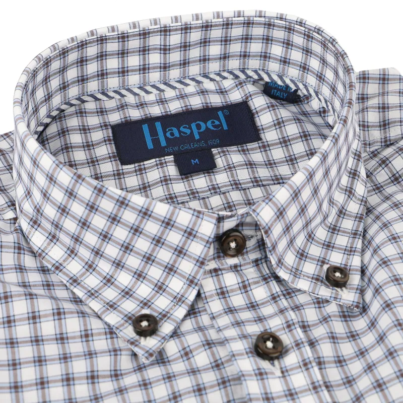 Franklin Blue & Brown Graph Check sold by Haspel