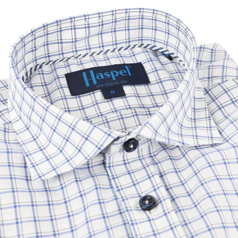 Audubon Lt. Blue Double Check made by Haspel