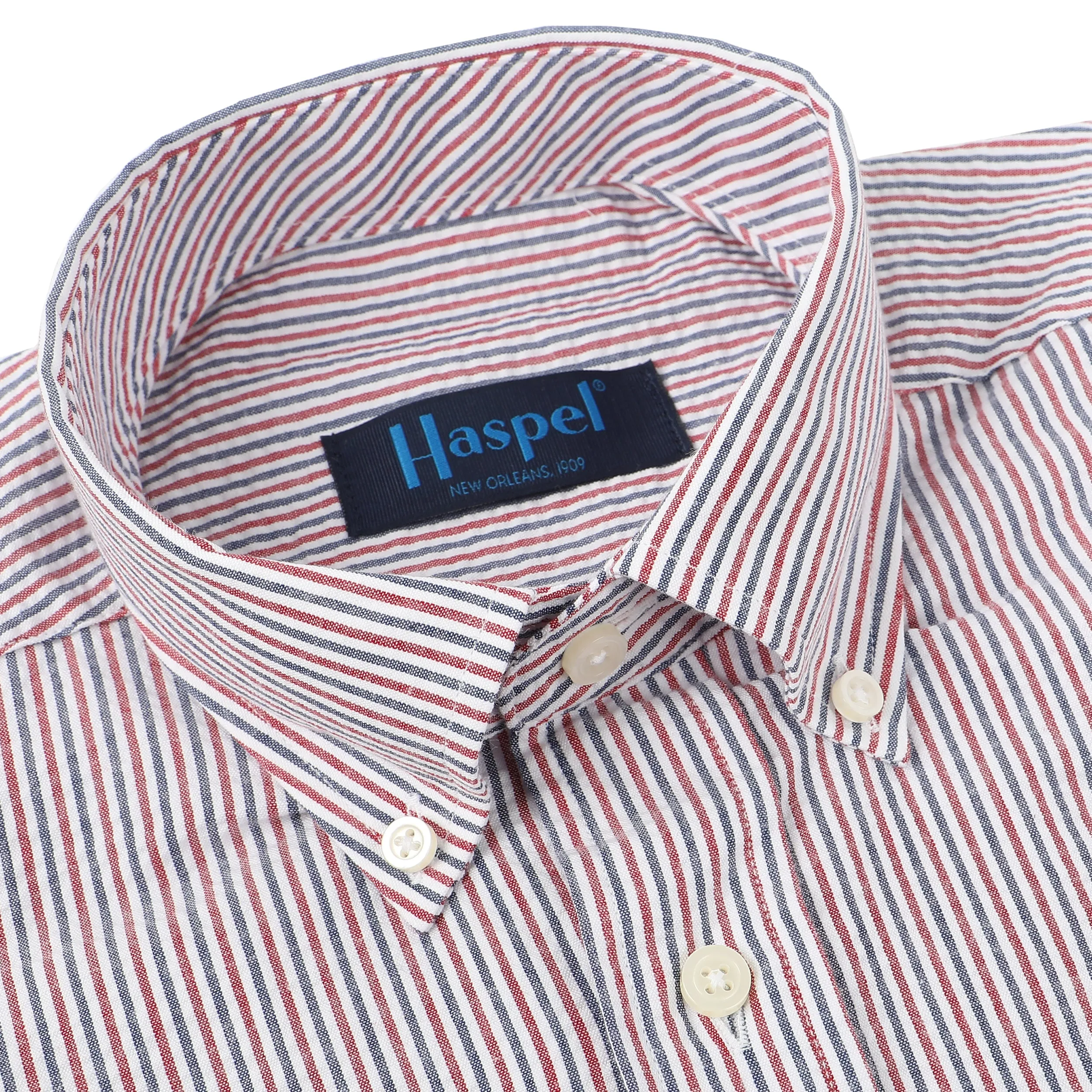 Landreau Red, White & Blue Seersucker Woven sold by Haspel