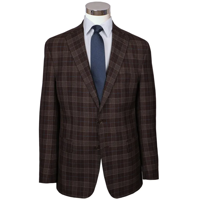 Audubon Brown/Blue Plaid Sport Coat sold by Haspel