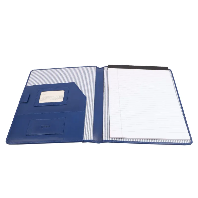 Leather Navy Leather Padded Portfolio sold by Haspel