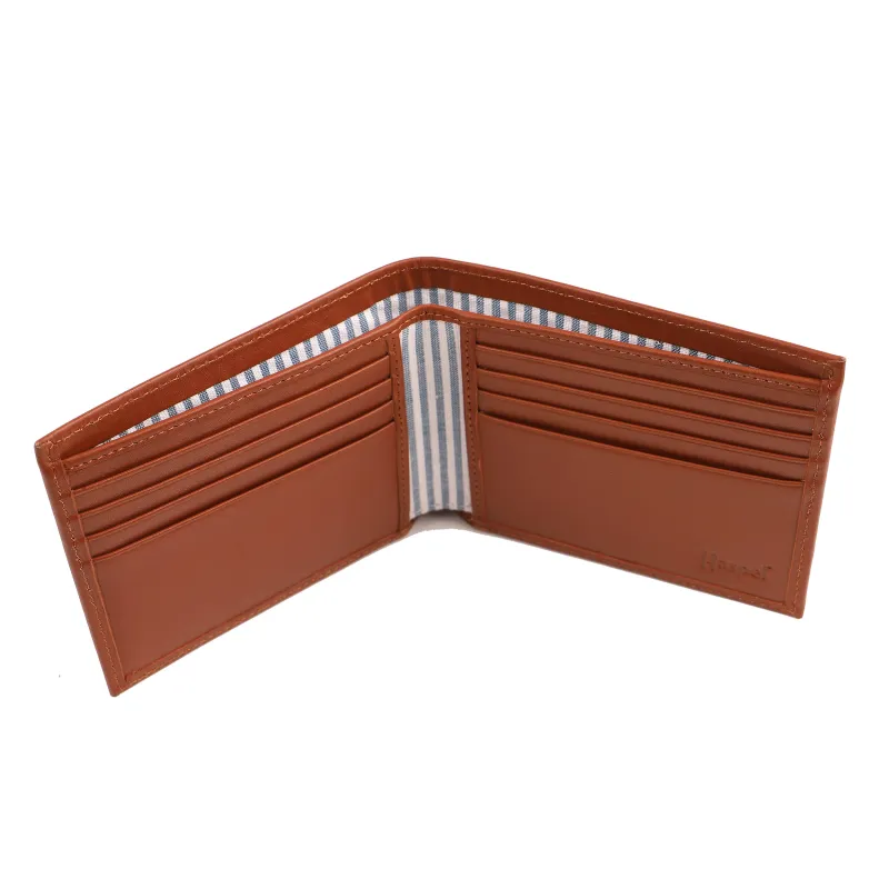 Leather British Tan Bifold made by Haspel