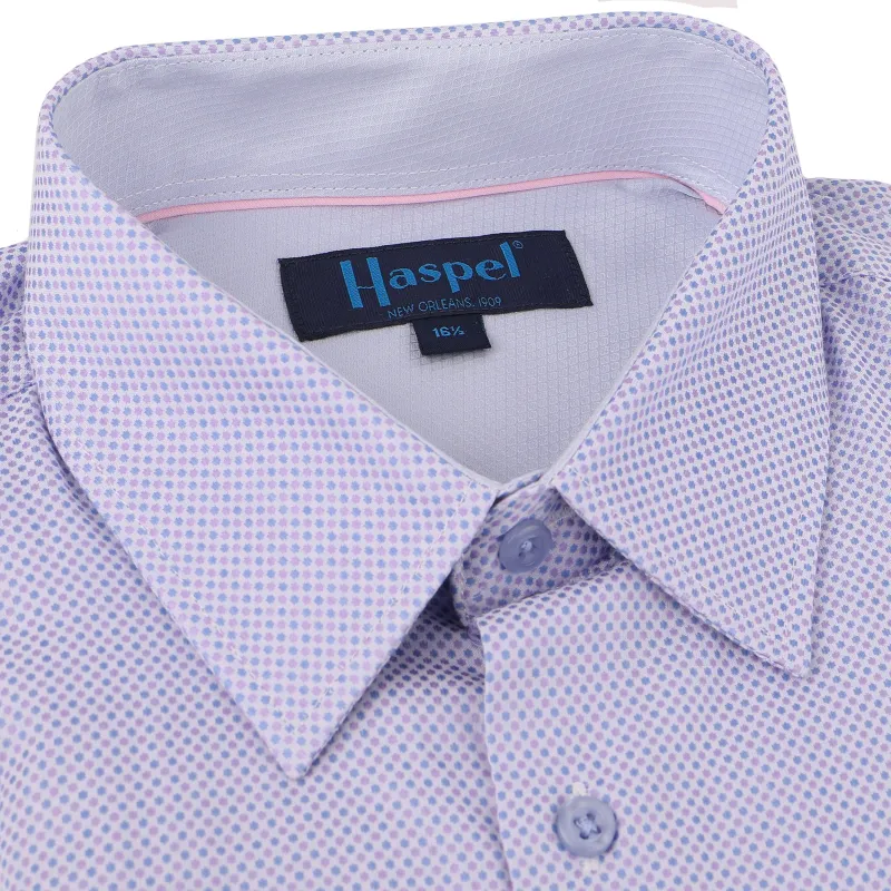 *** FINAL SALE *** Lavender Dot Print Tailored Fit Dress Shirt made by Haspel