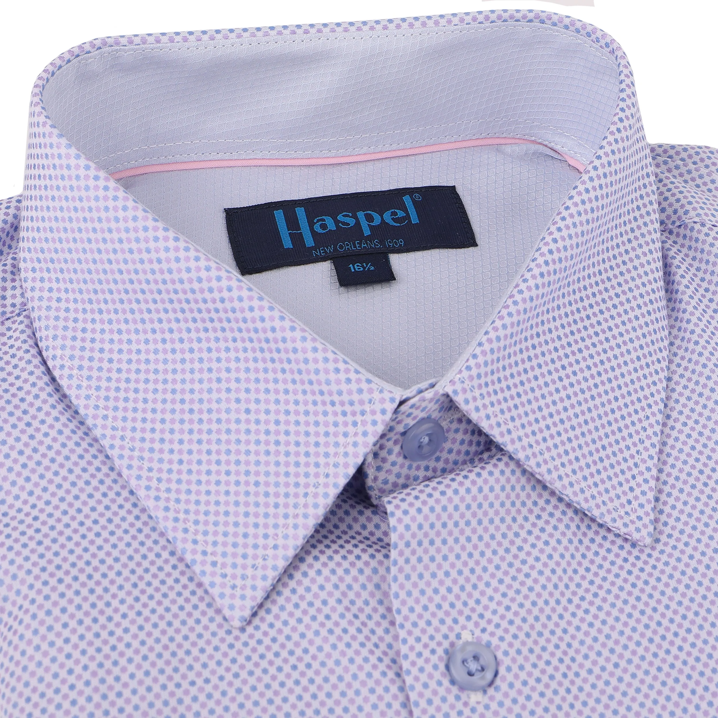 *** FINAL SALE *** Lavender Dot Print Tailored Fit Dress Shirt sold by Haspel