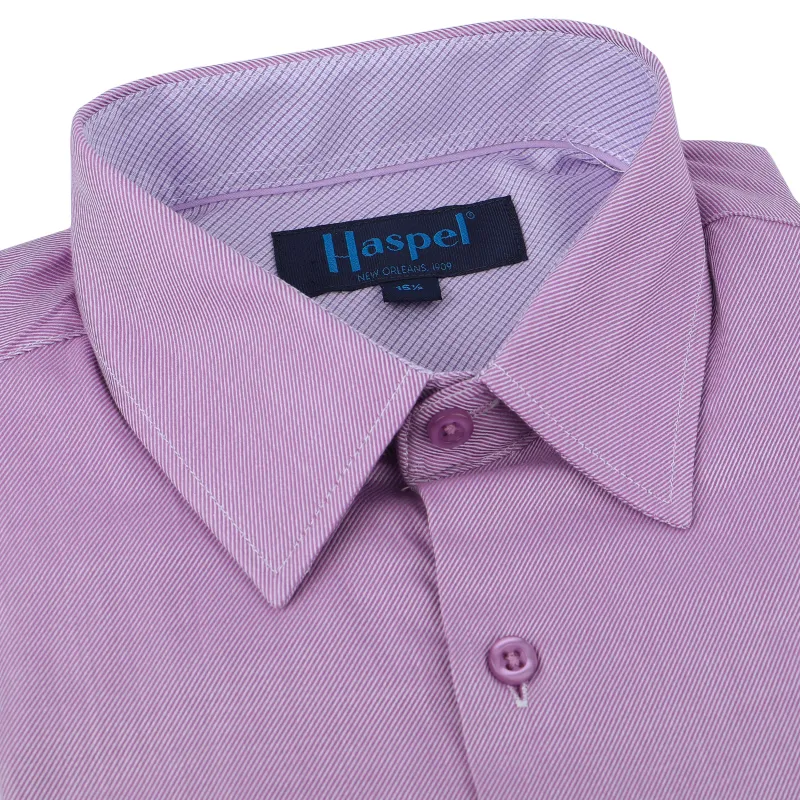 *** FINAL SALE *** Lavender Diagonal Solid Tailored Fit Dress Shirt sold by Haspel