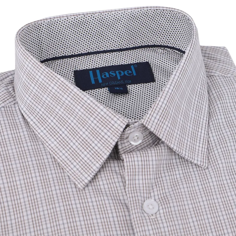 *** FINAL SALE *** Charcoal Mini Check Tailored Fit Dress Shirt sold by Haspel