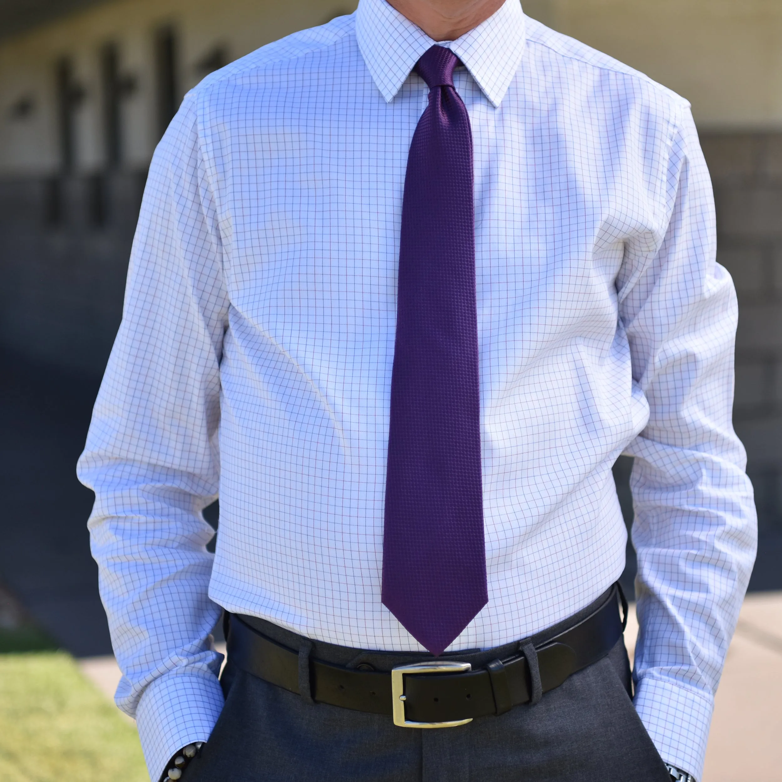 *** FINAL SALE *** Blue and Red Mini Graph Check Tailored Fit Dress Shirt sold by Haspel product image thumbnail 2