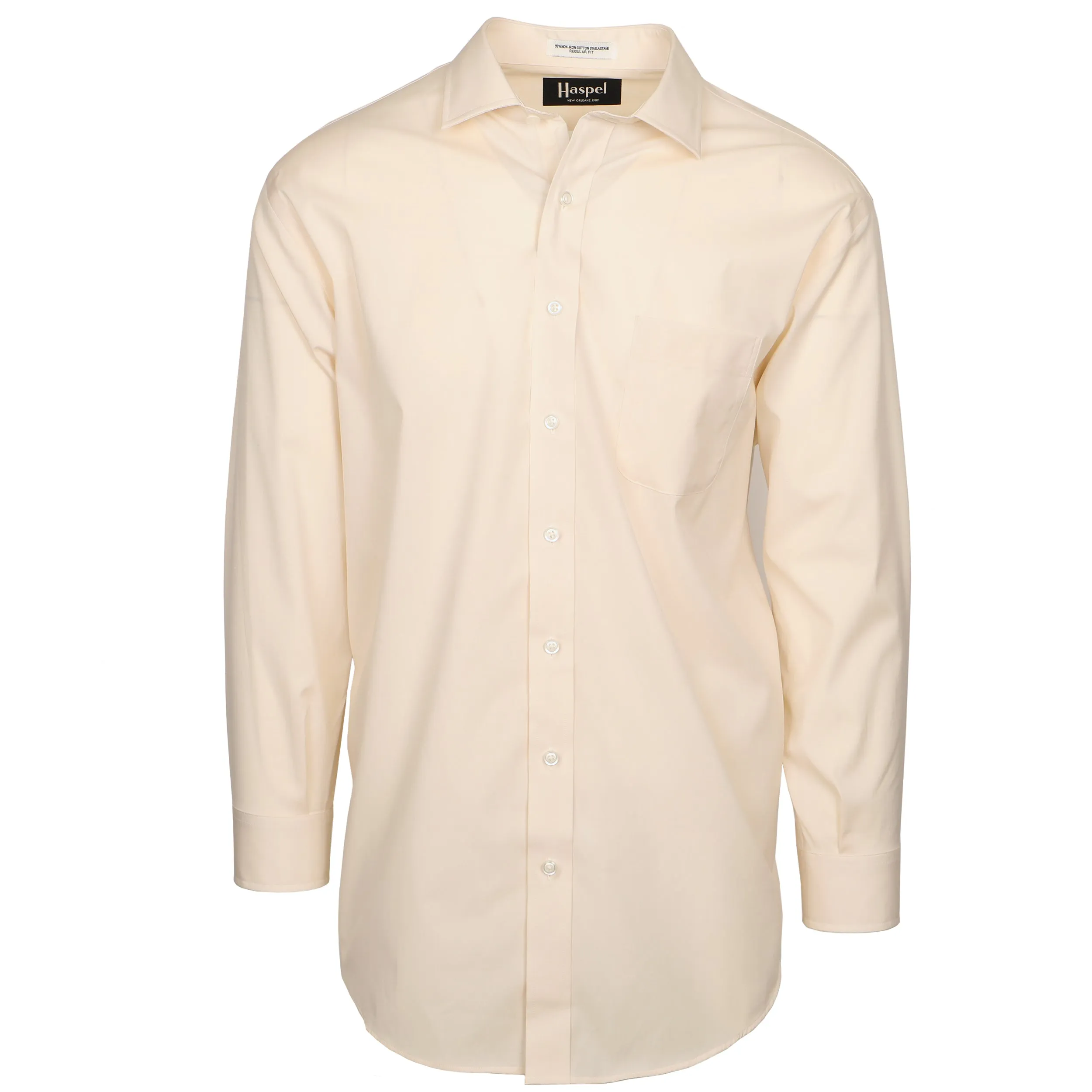 Dauphine Ecru (Regular Fit) Pinpoint Oxford Dress Shirt - Spread Collar sold by Haspel product image thumbnail 2
