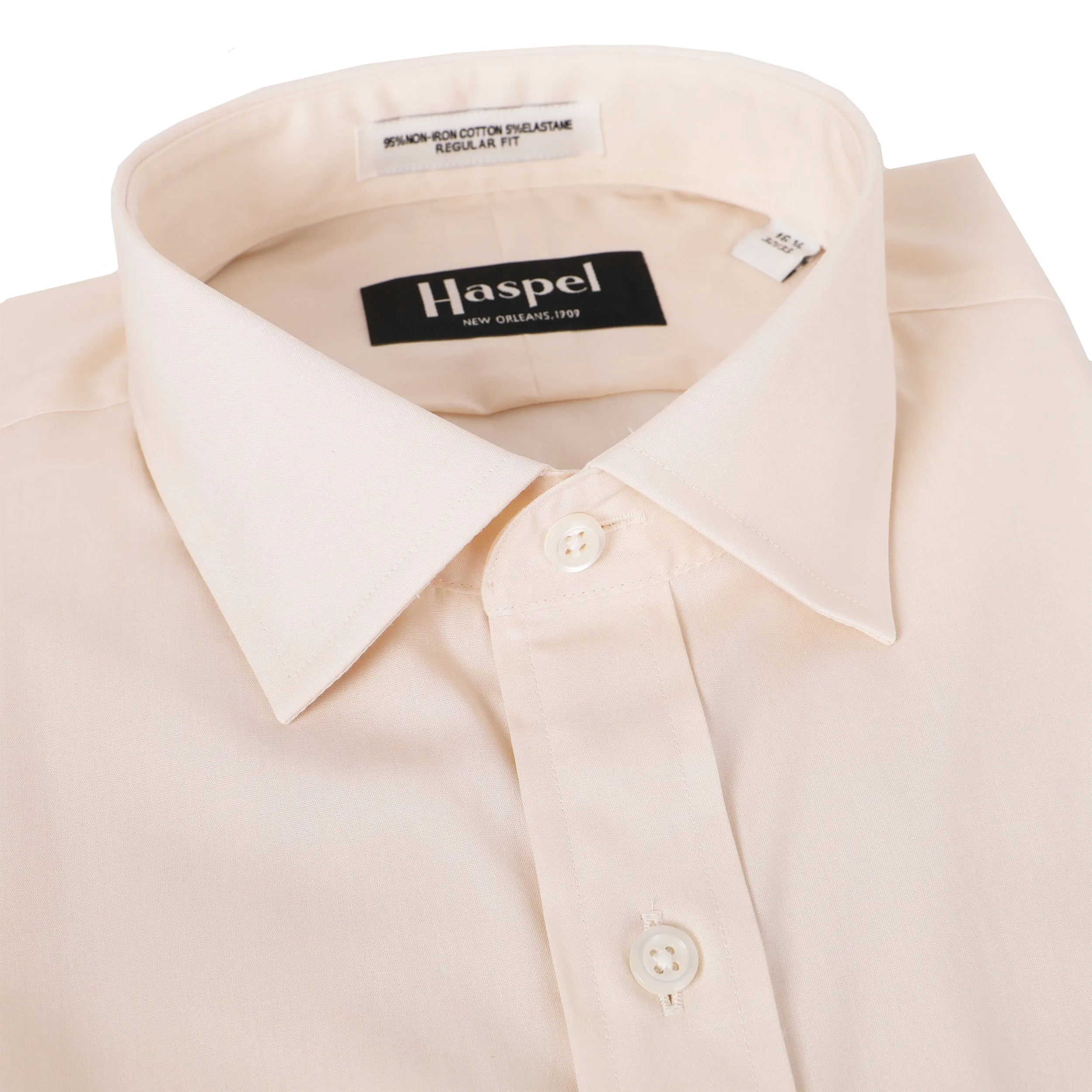 Dauphine Ecru (Regular Fit) Pinpoint Oxford Dress Shirt - Spread Collar sold by Haspel