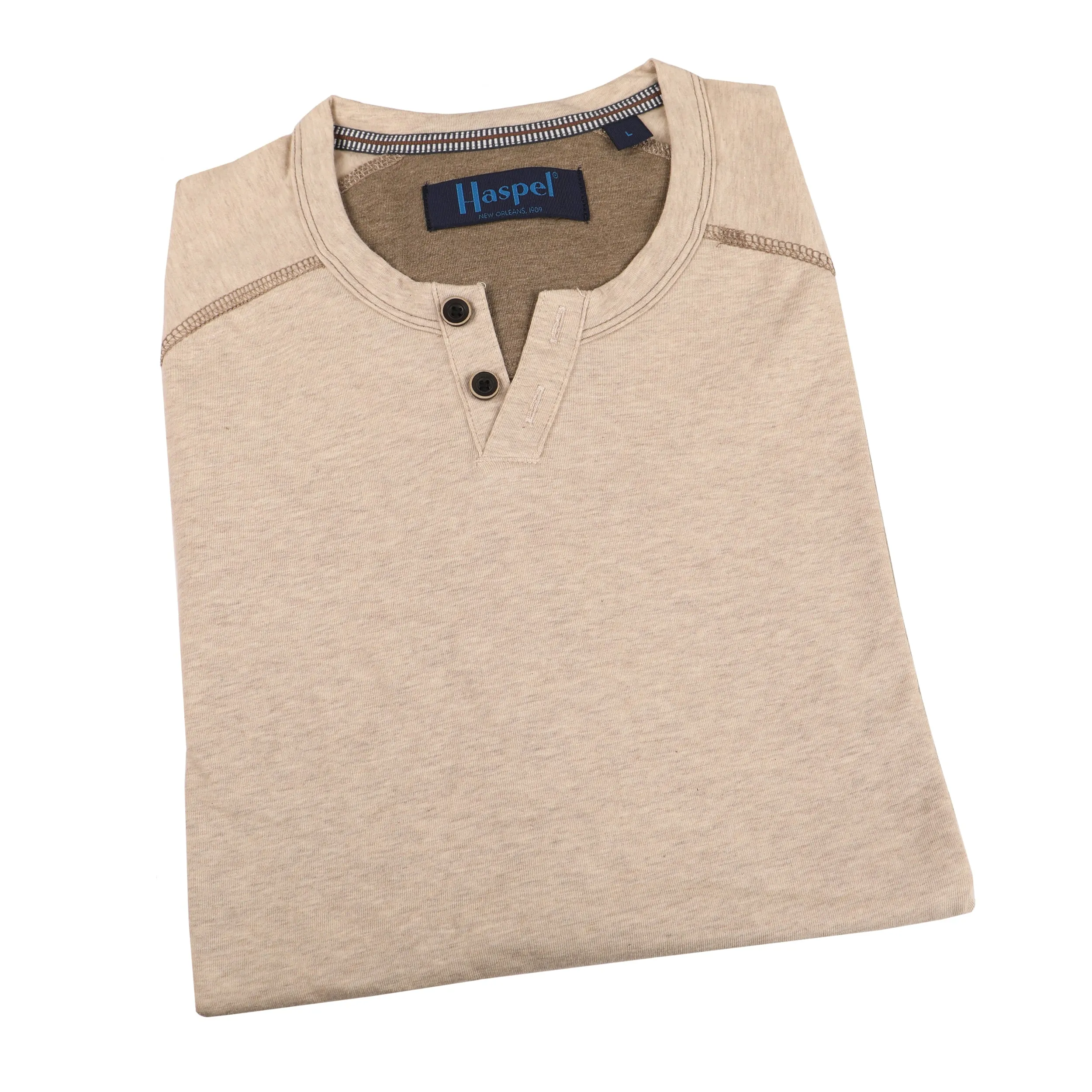 King Notch Neck T-Shirt - Short Sleeve Sand sold by Haspel product image thumbnail 2