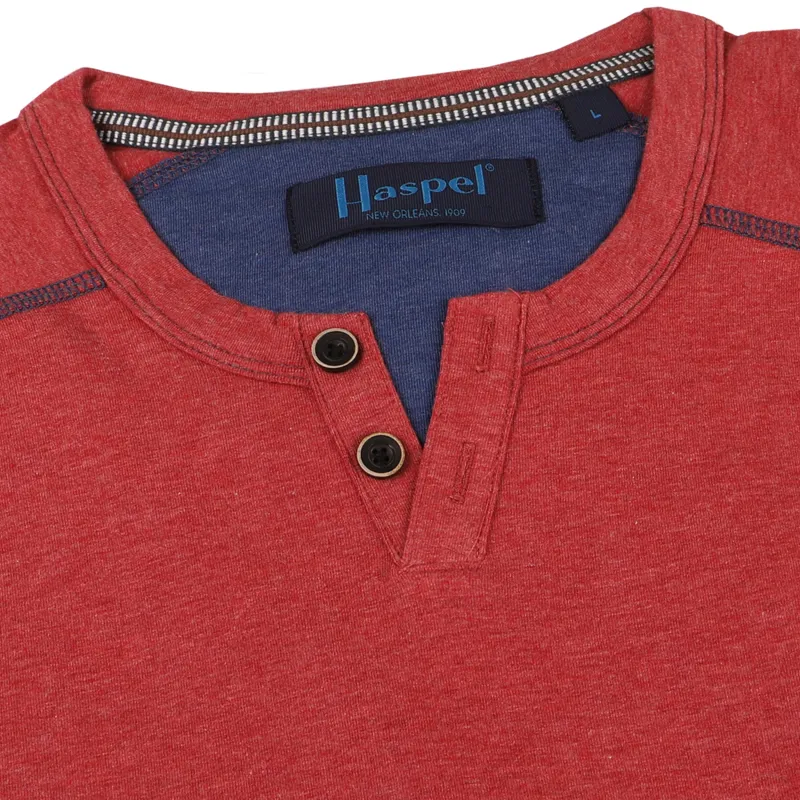 King Notch Neck T-Shirt - Short Sleeve Red made by Haspel