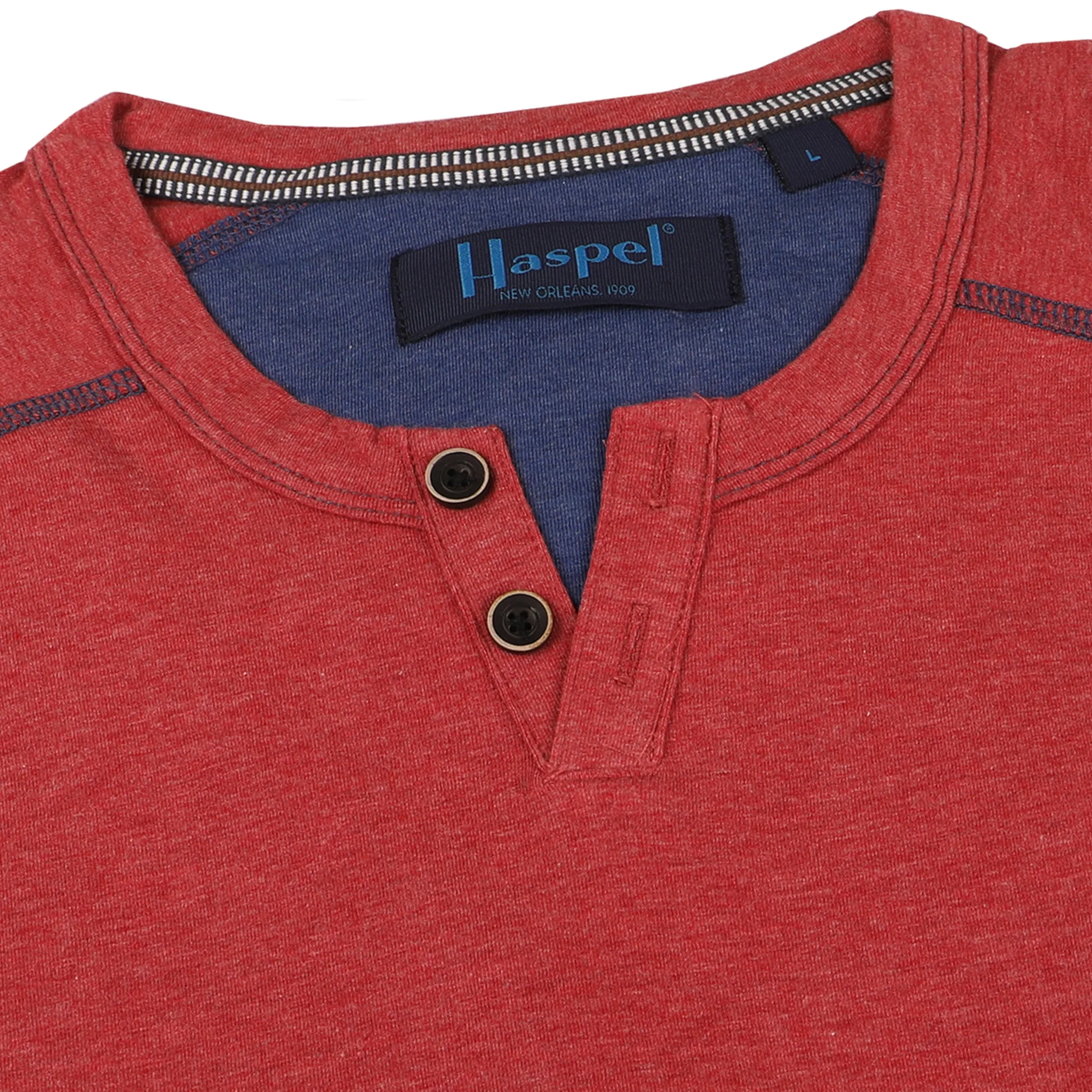 King Notch Neck T-Shirt - Short Sleeve Red sold by Haspel