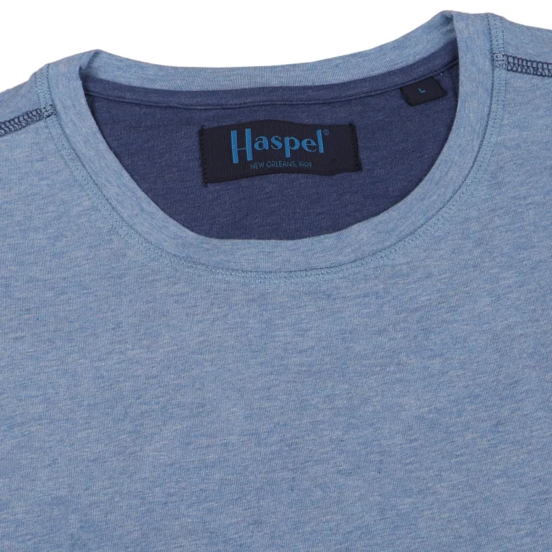 Krewe Neck Luxe T-Shirt - Short Sleeve Mid-Blue sold by Haspel
