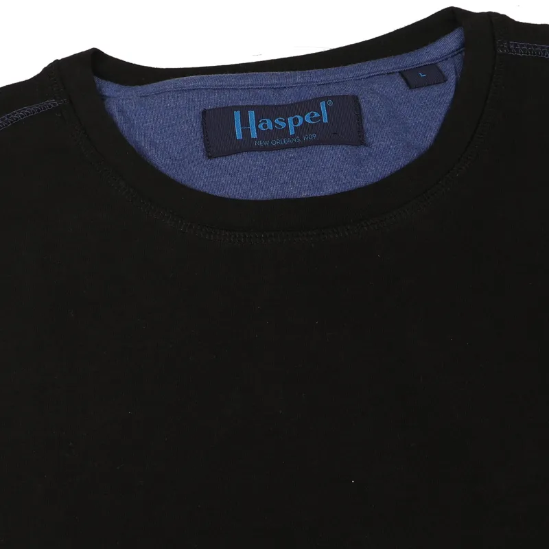 Krewe Neck Luxe T-Shirt - Short Sleeve Black sold by Haspel