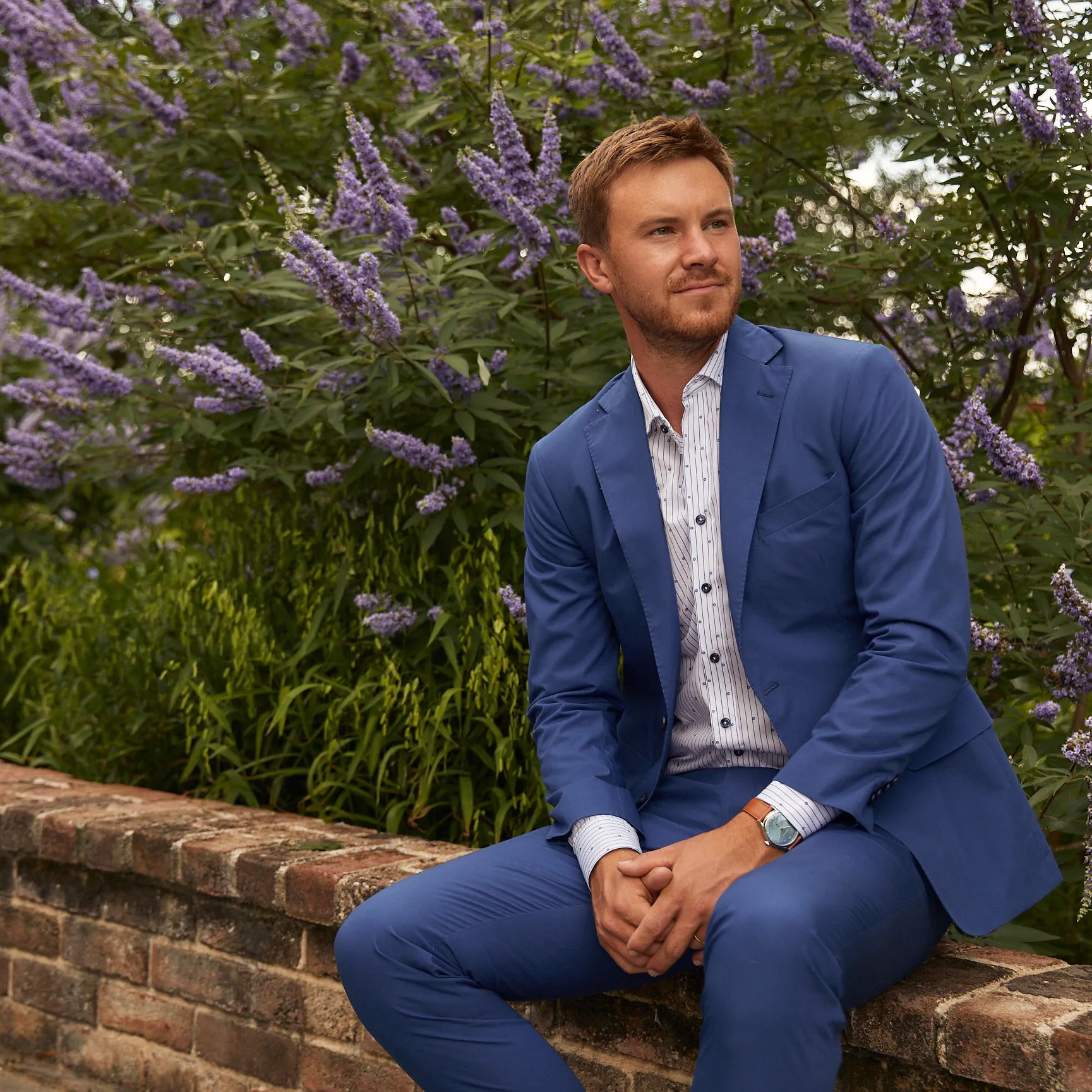 Channel Blue Poplin Pant sold by Haspel product image thumbnail 5