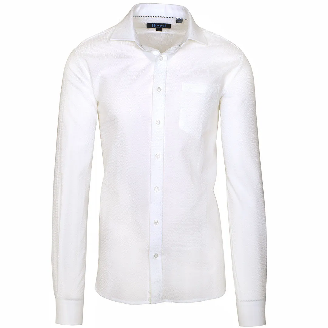 Chartres Long Sleeve White Solid Seersucker sold by Haspel product image thumbnail 5