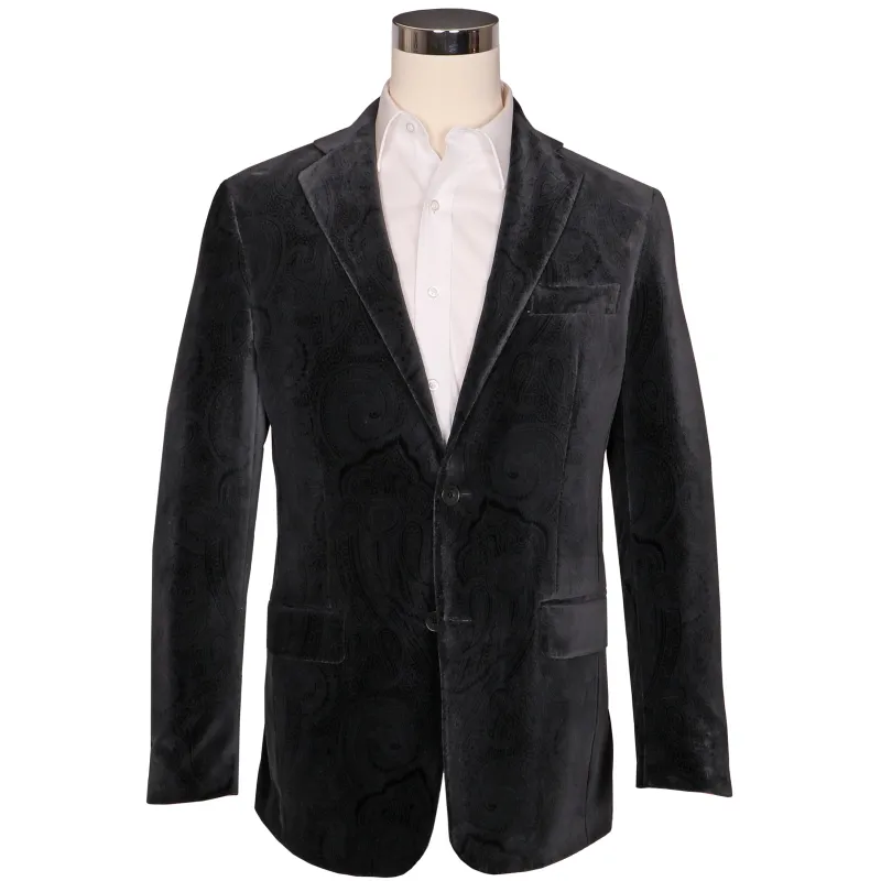 Black Paisley Velvet Sport Coat sold by Haspel
