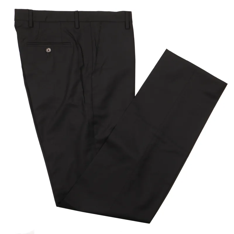 Gretna Black Tropical Wool Trousers - Classic Fit sold by Haspel