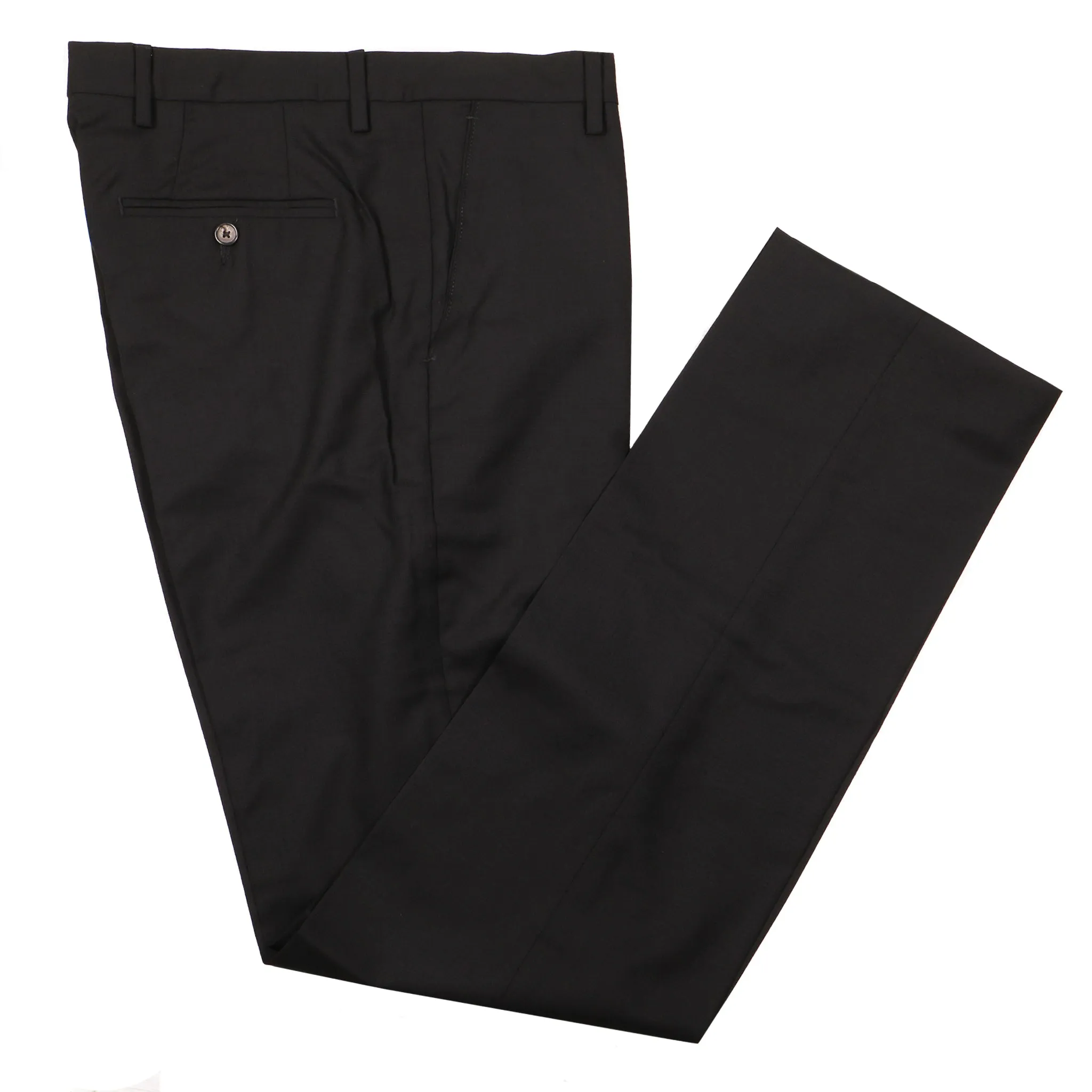 Gretna Black Tropical Wool Trousers - Classic Fit sold by Haspel
