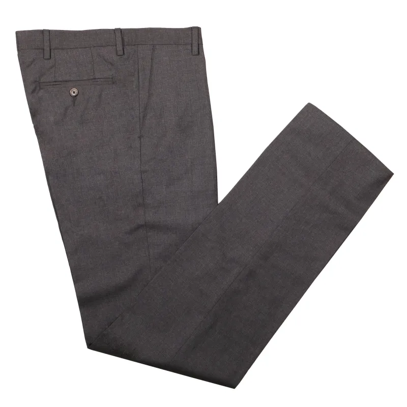 Gretna Medium Gray Tropical Wool Trousers - Classic Fit sold by Haspel