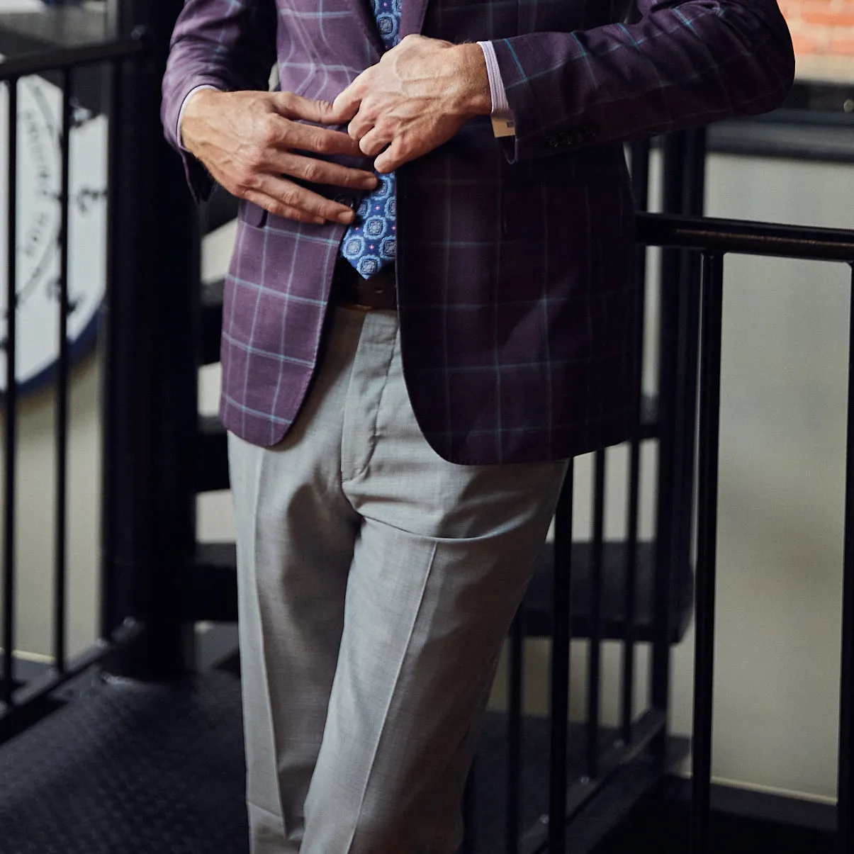 Gretna Slate Grey Tropical Wool Trousers - Classic Fit sold by Haspel product image thumbnail 3