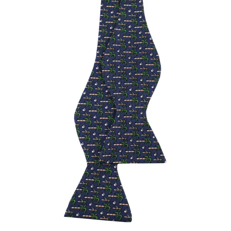 Limited Edition NOLA Couture X Haspel Navy Sugarcane Print Bowtie - O/S made by Haspel