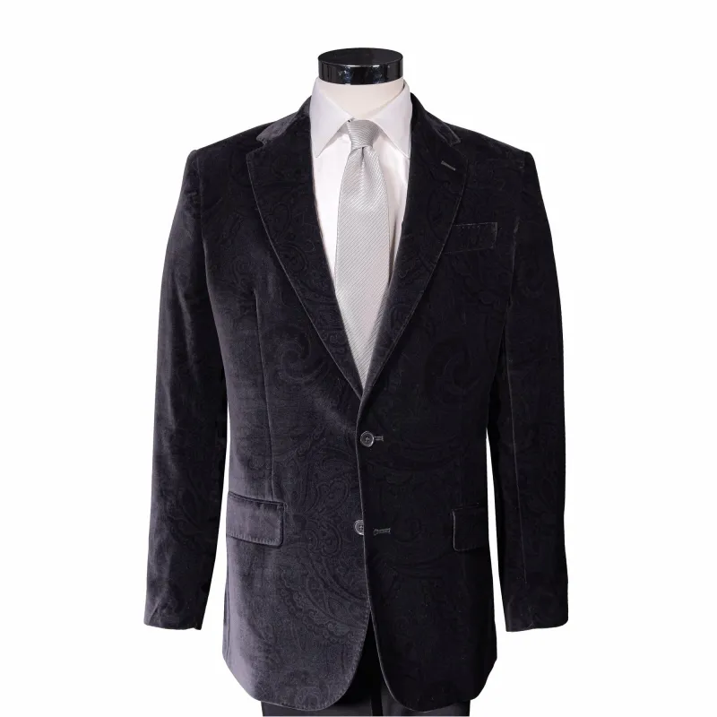 Roosevelt Charcoal Gray Velvet Sport Coat sold by Haspel