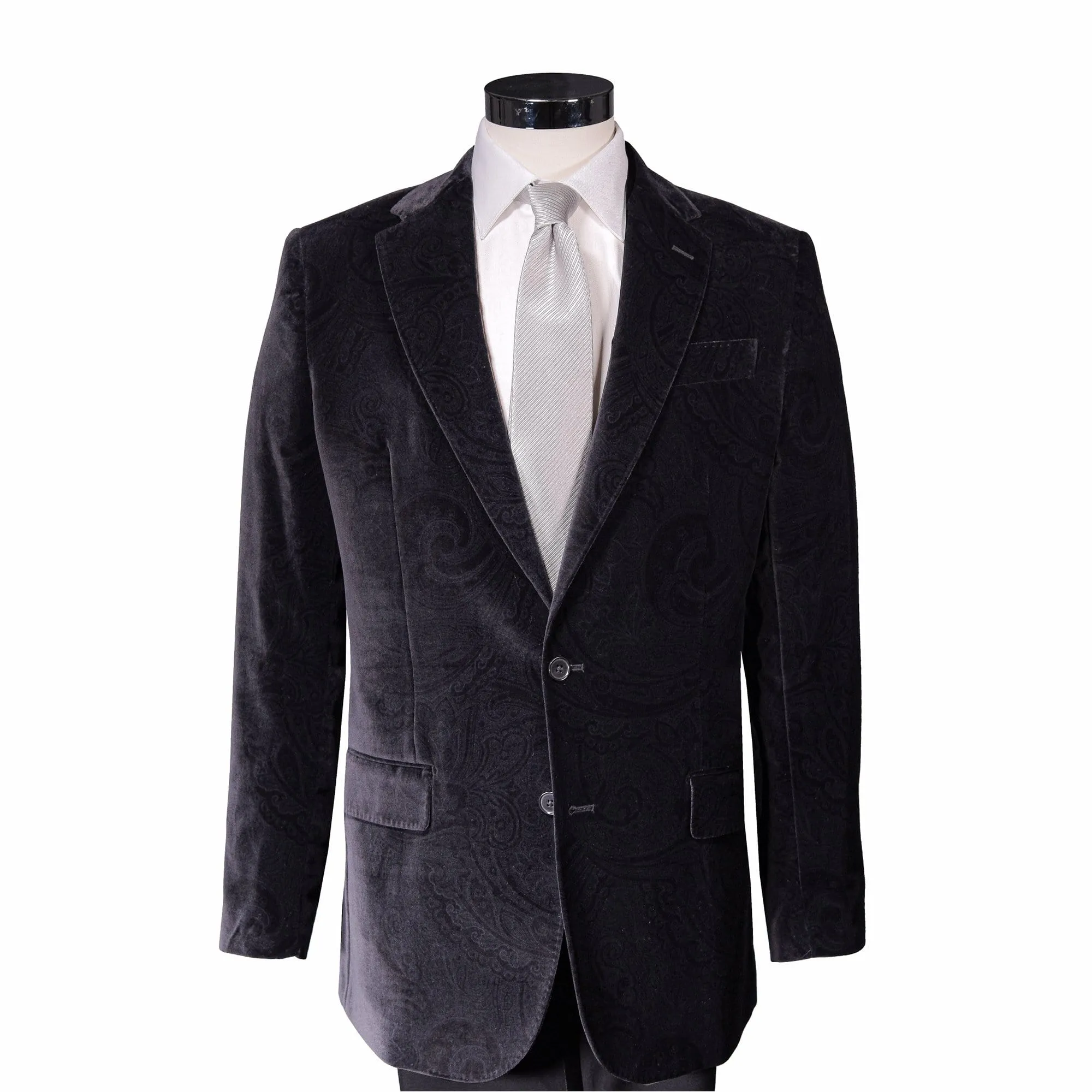 Roosevelt Charcoal Gray Velvet Sport Coat sold by Haspel