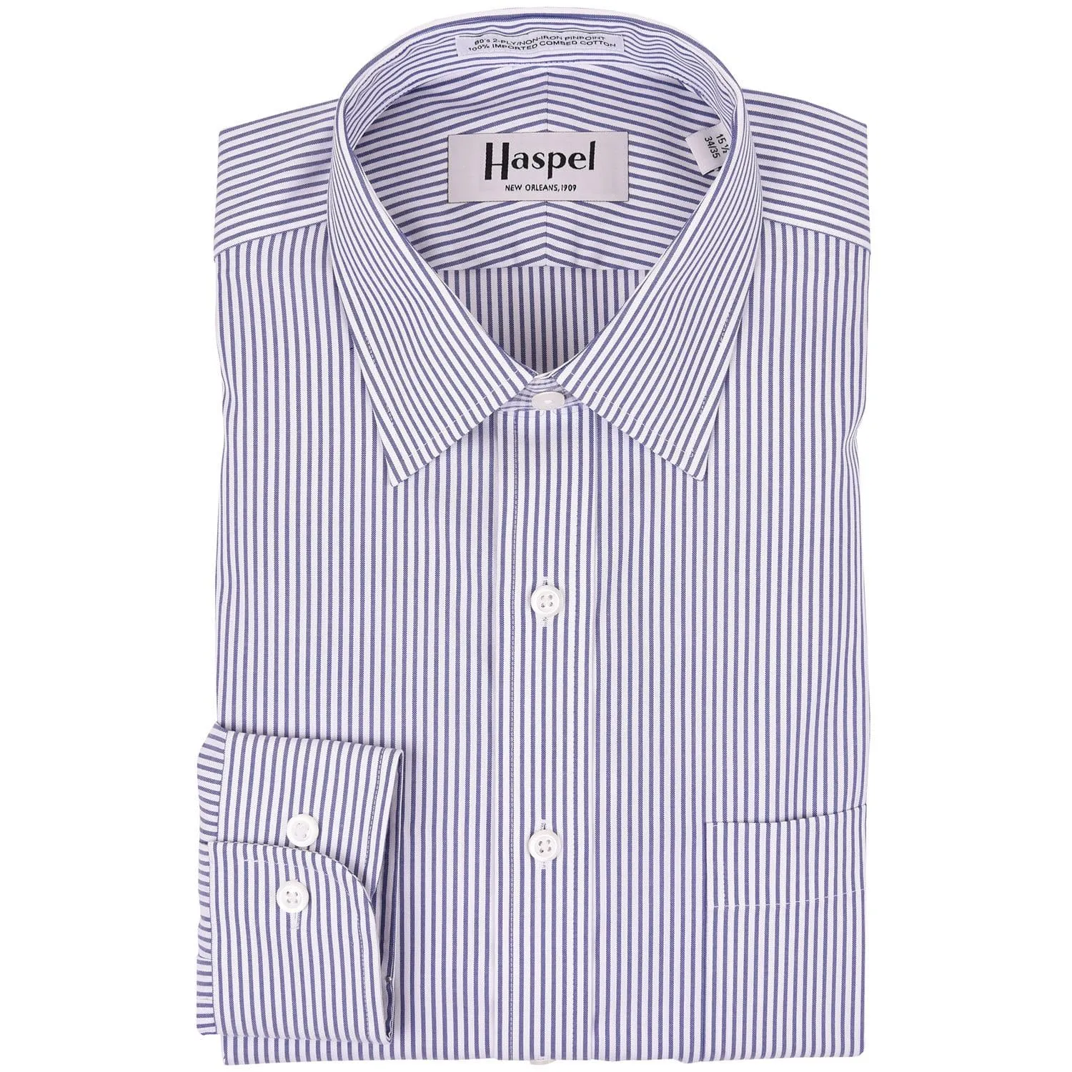 *** FINAL SALE *** Dauphine Navy Bankers Stripe Dress Shirt sold by Haspel product image thumbnail 2