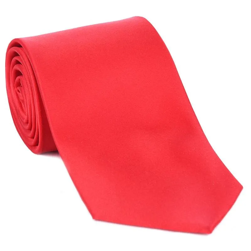 Solid Red Satin Formal Tie made by Haspel