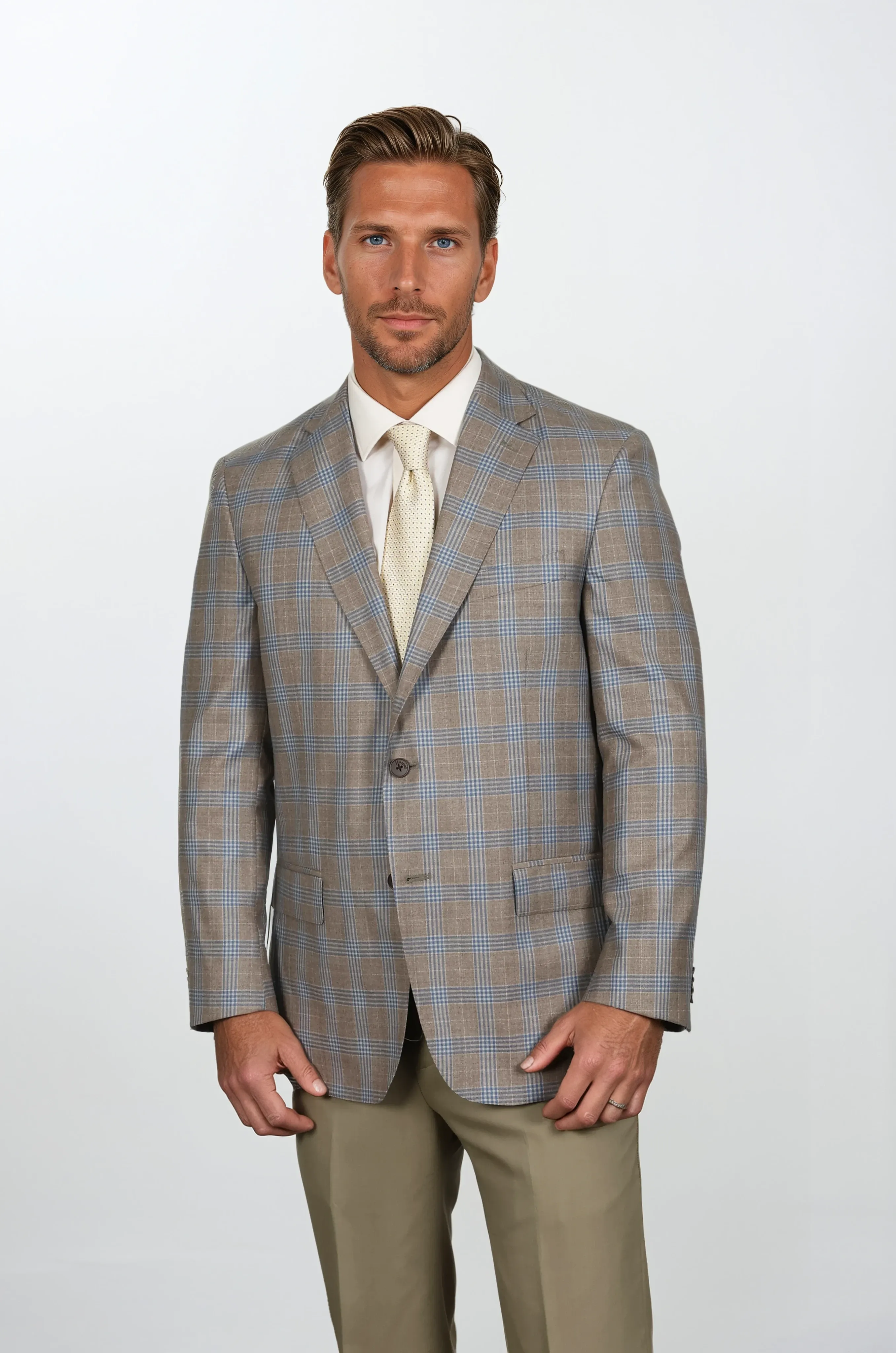 Audubon Tan with Blue Glen Check Sport Coat sold by Haspel