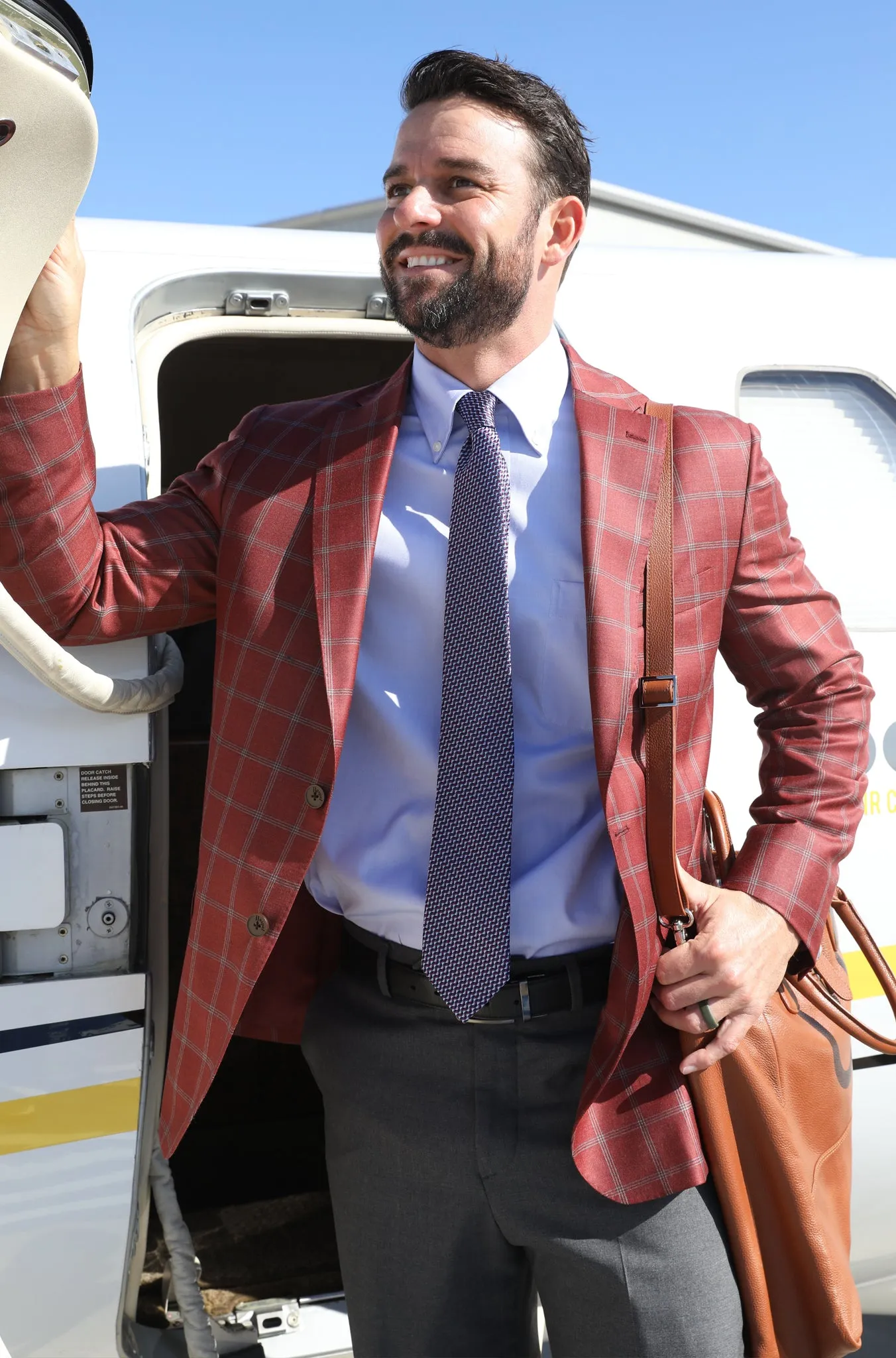 Audubon Rust with Lt. Grey Windowpane Sport Coat sold by Haspel product image thumbnail 2