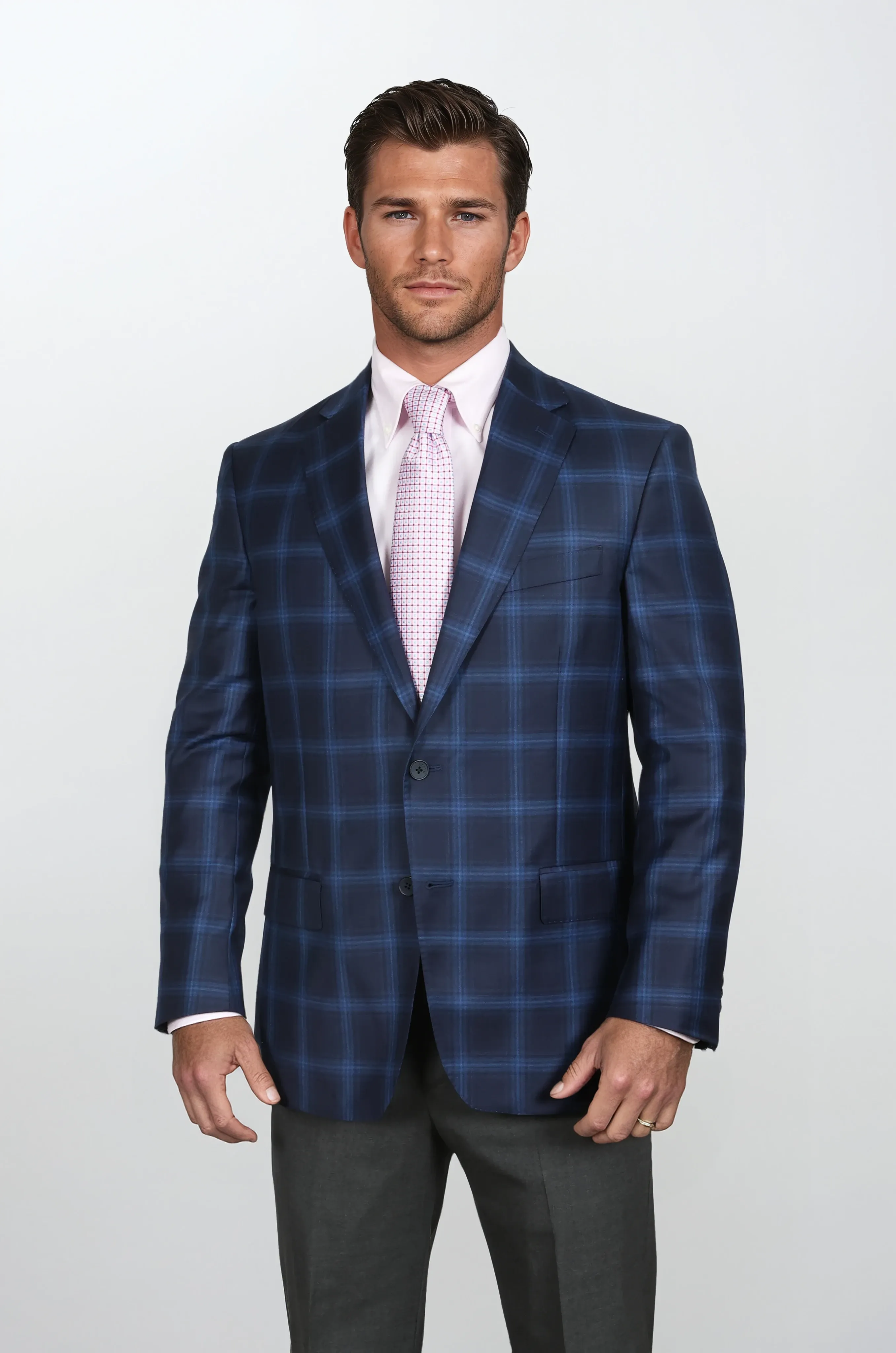 Audubon Navy with Royal Plaid Sport Coat sold by Haspel