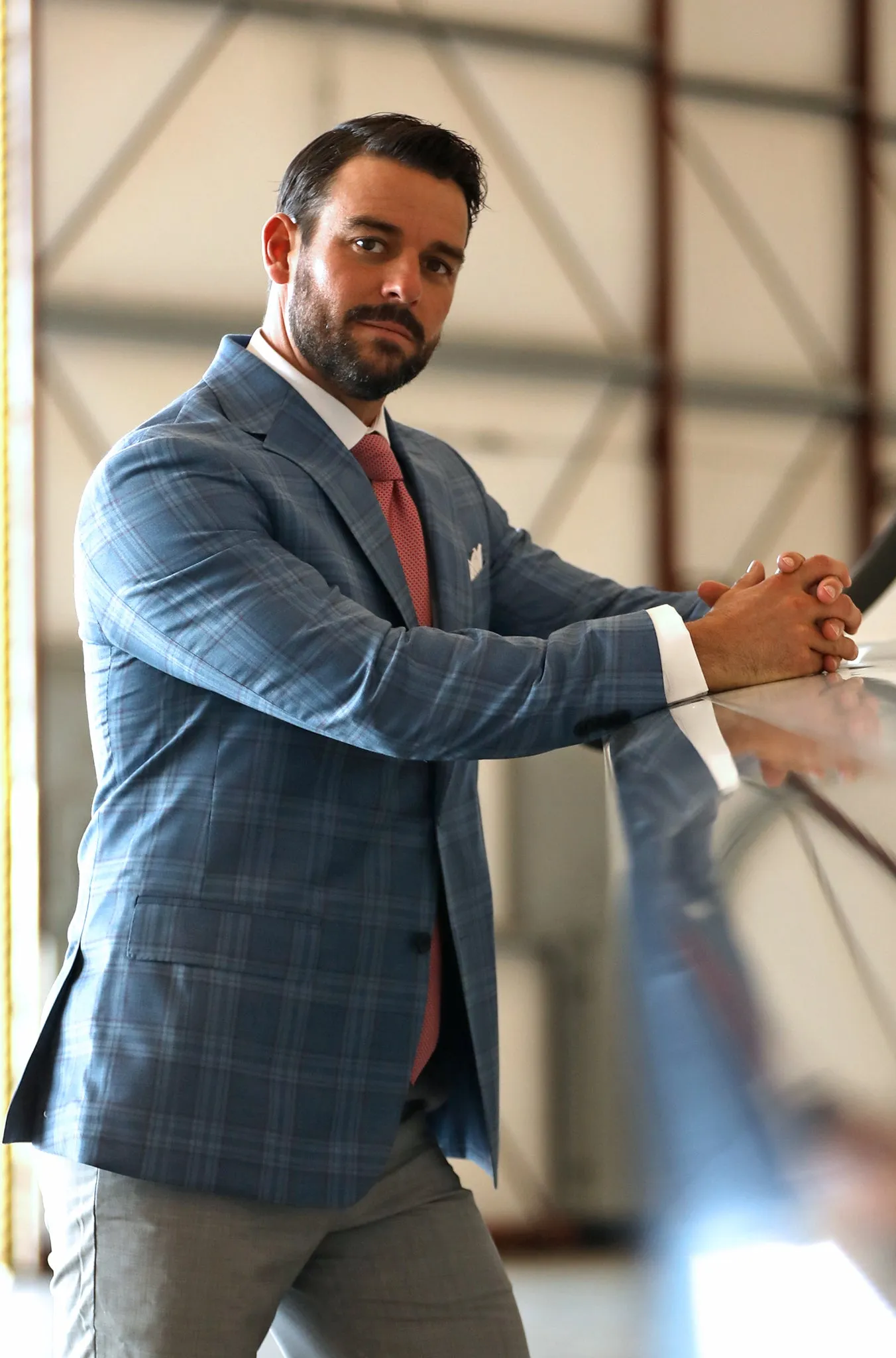 Audubon Lt. Blue with Red Deco Sport Coat sold by Haspel product image thumbnail 2