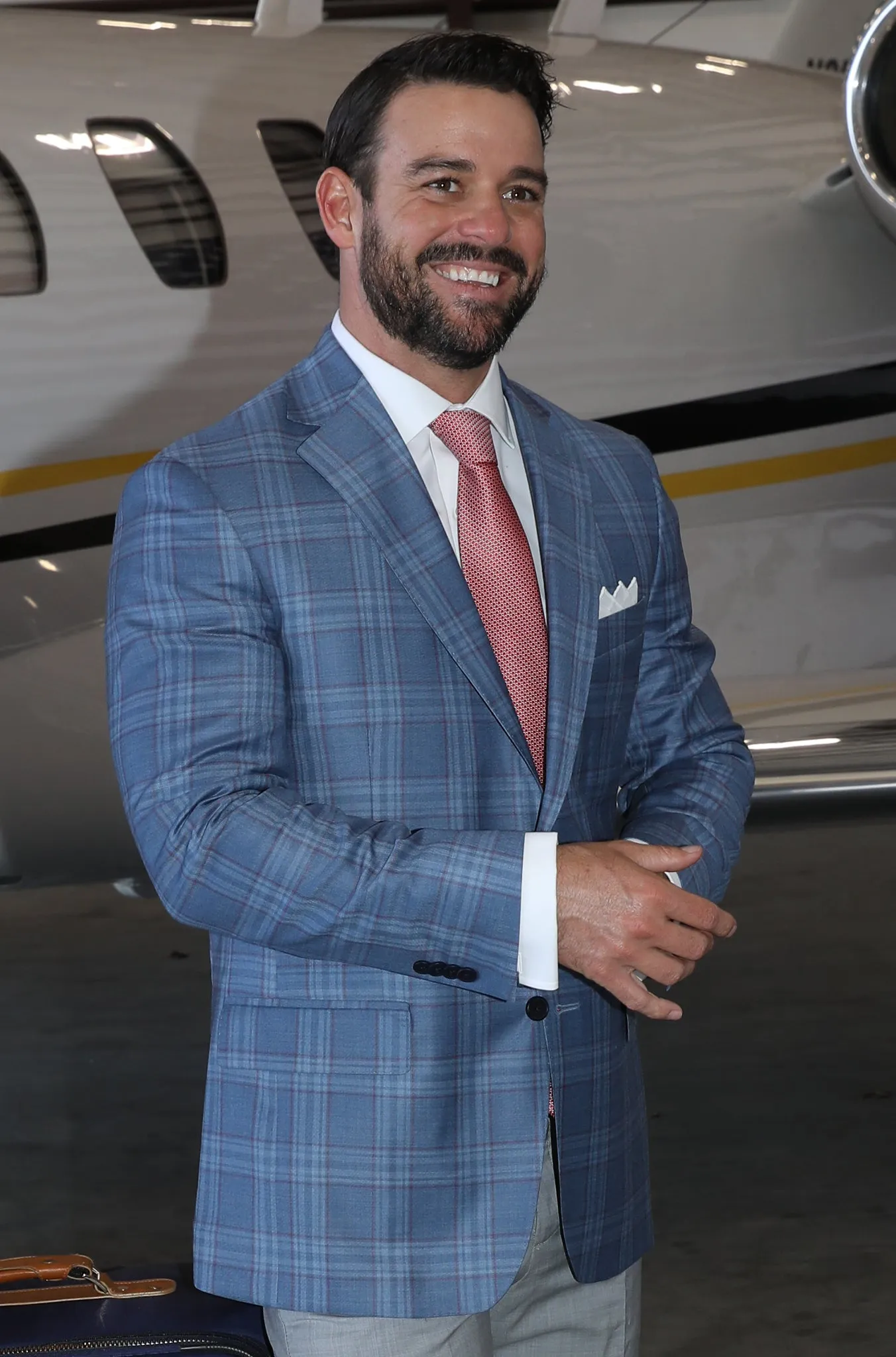 Audubon Lt. Blue with Red Deco Sport Coat sold by Haspel product image thumbnail 4