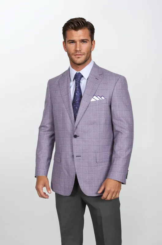 Audubon Lavender Windowpane Sport Coat made by Haspel