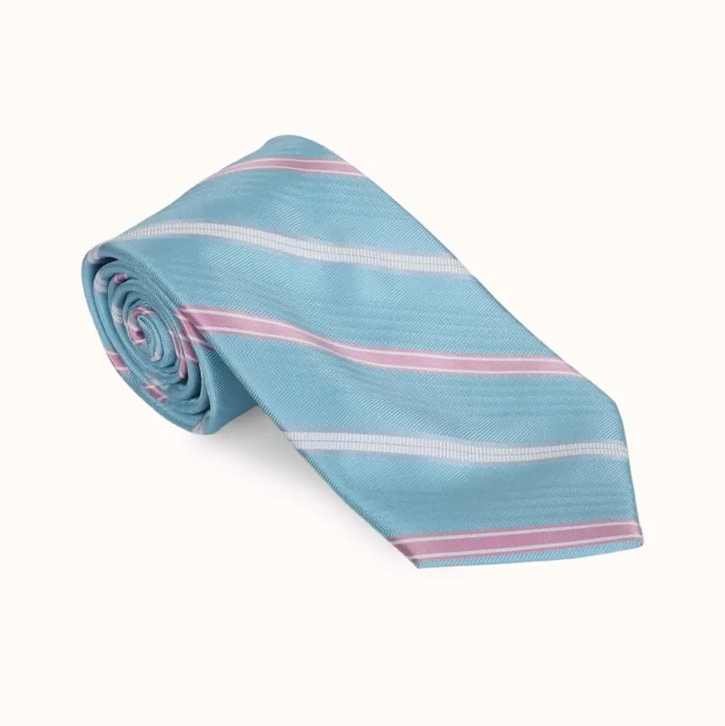 Aqua with Pink & White Stripe made by Haspel
