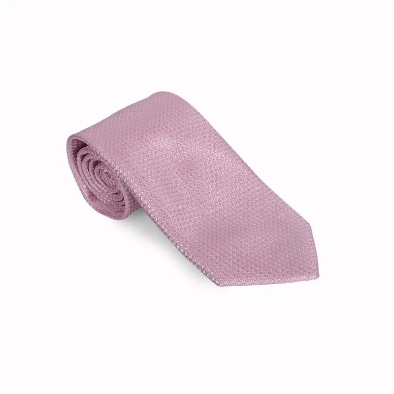 Solid Pink Grenadine Tie made by Haspel