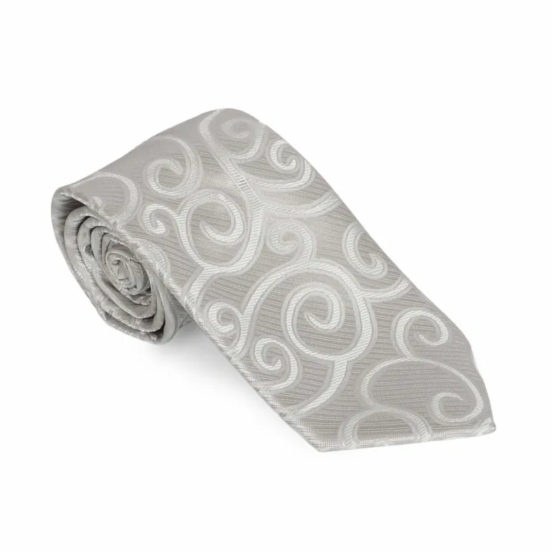 Silver Swirl Tie made by Haspel